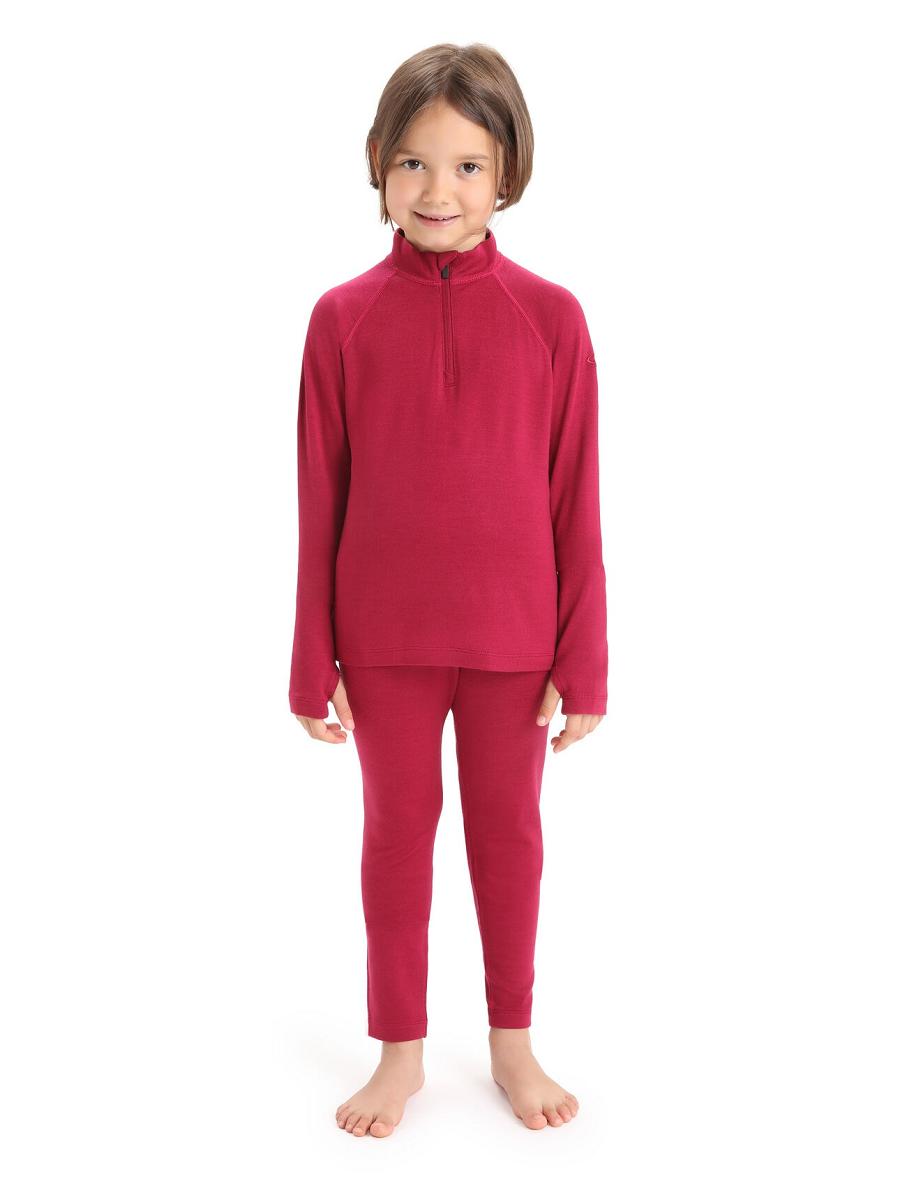 Long Sleeve Icebreaker Merino 260 Tech Half Zip Thermal Top Enfant Rose | FR 1939SGLO